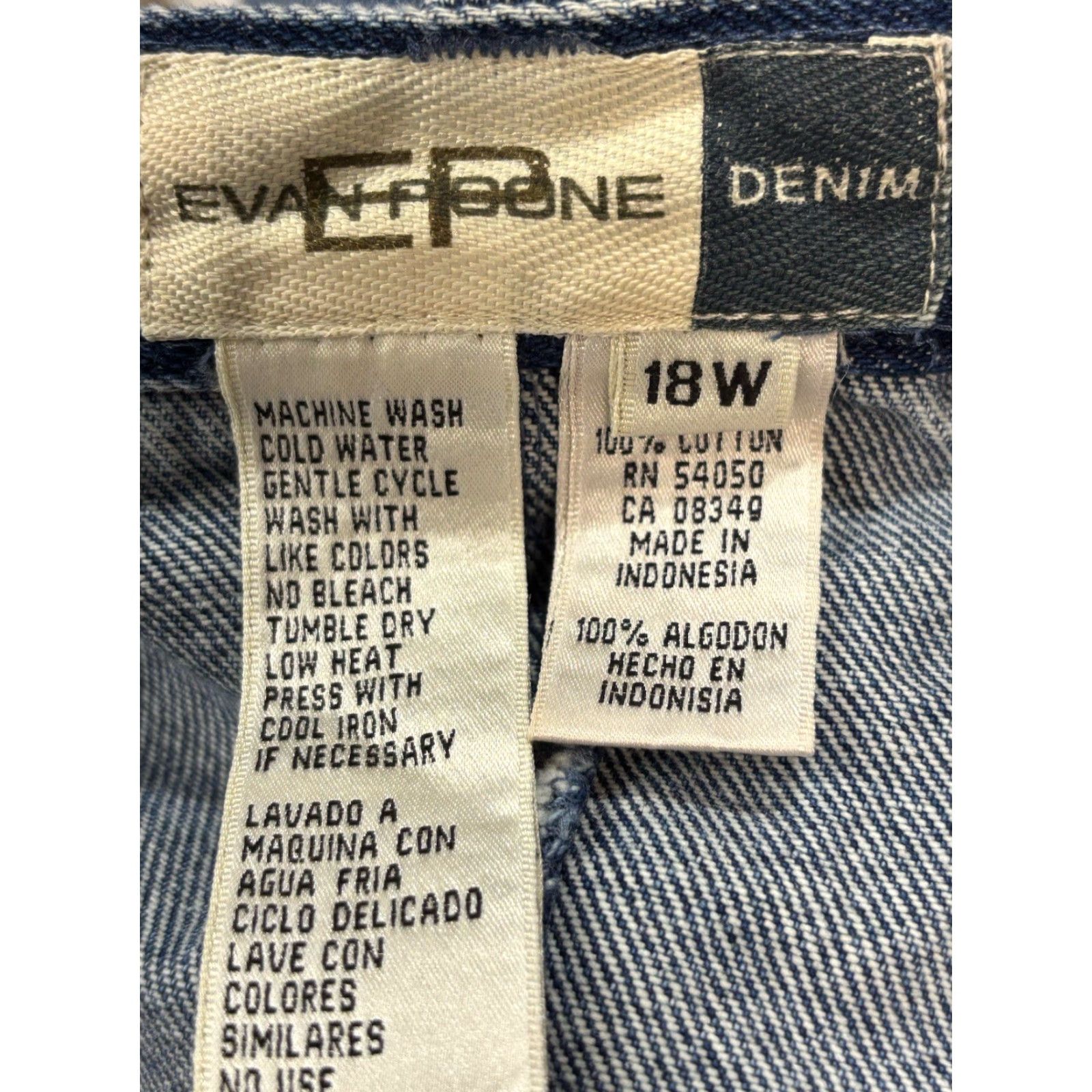 Evan Picone VINTAGE Evan Picone Skirt 18W Plus Blue Denim Maxi Slit 90s Y2K Womens Size 40" / US 18 - 5 Thumbnail