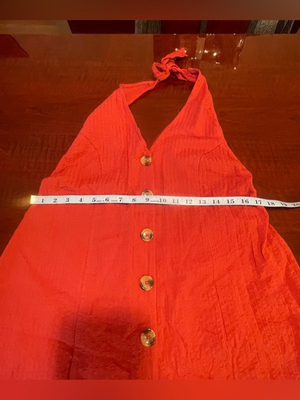 Asos ASOS Rust Red Seersucker Halter Romper Cotton Sz 12 Beach Size 34" / US 12 / IT 48 - 9 Thumbnail