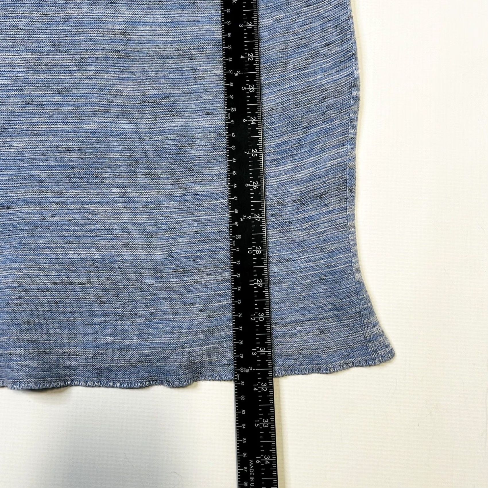 J. Jill J. Jill Tunic Sweater Top S Cotton Linen Modal Rayon Striped Blue V-Neck Long Sleeve Knit Relaxed Casual Womens Size S / US 4 / IT 40 - 6 Thumbnail