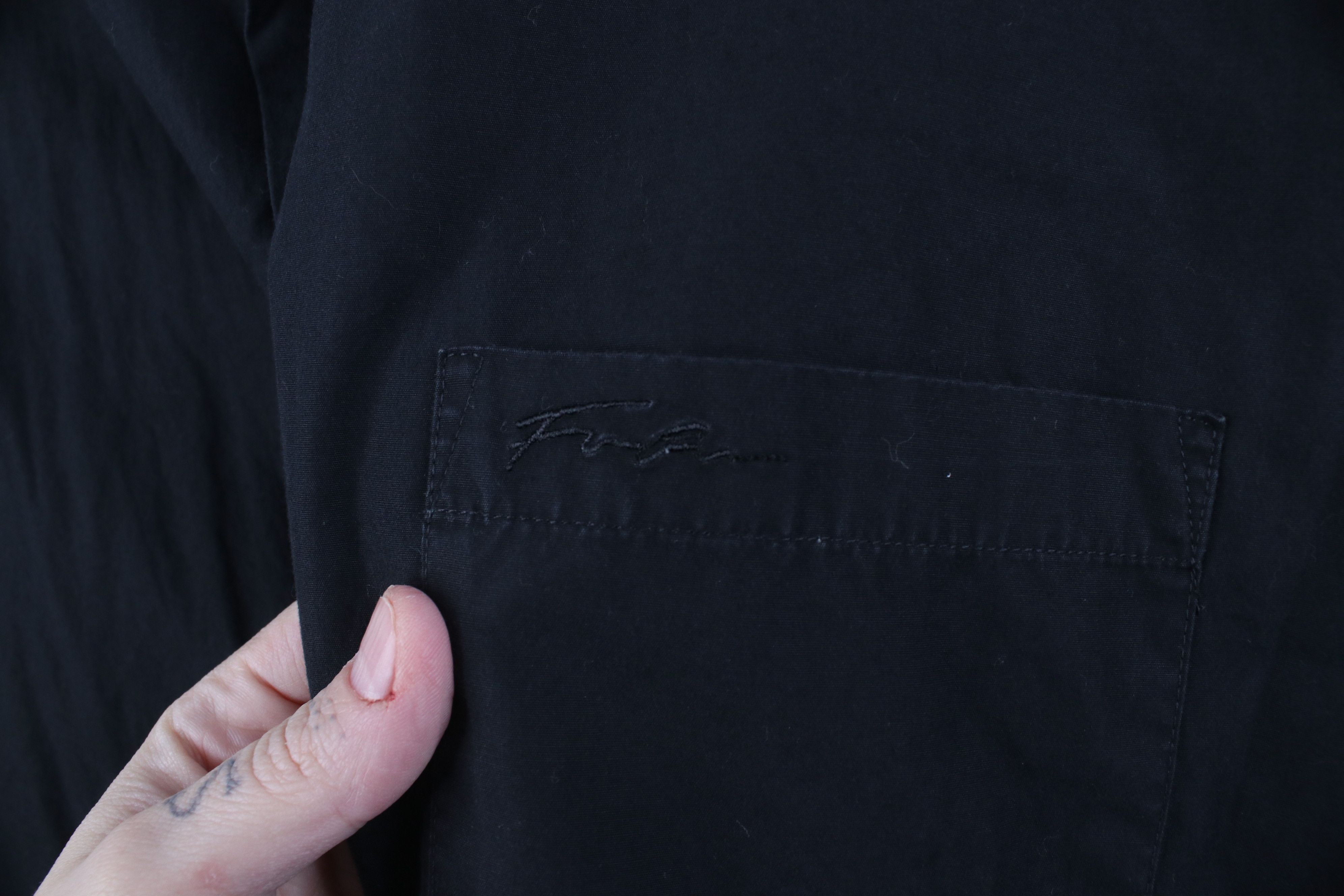 Fubu Vintage 90s FUBU Faded Spell Out Collared Button Shirt Black Size US L / EU 52-54 / 3 - 4 Thumbnail