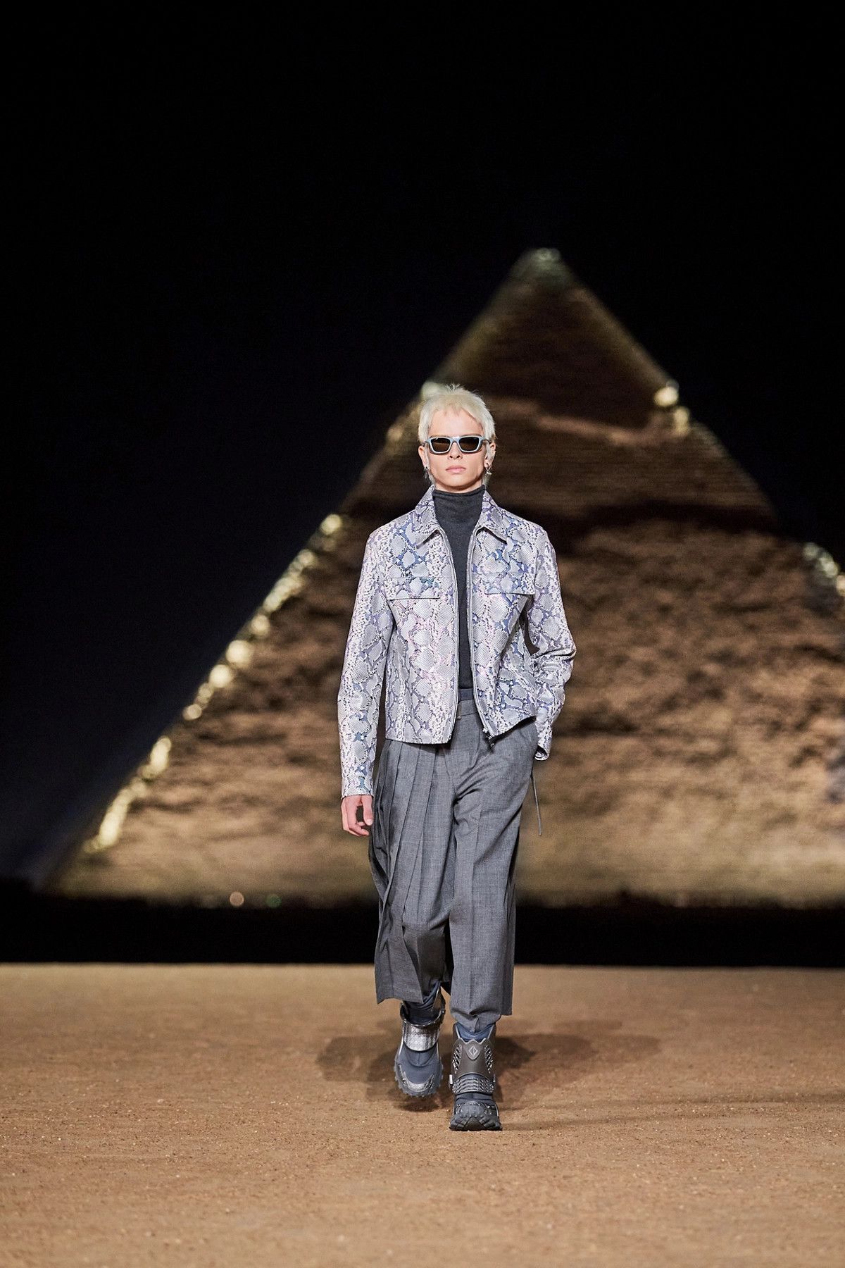 Dior o1bcso1str0125 Python-Effect Blouson in Grey Size US M / EU 48-50 / 2 - 5 Thumbnail