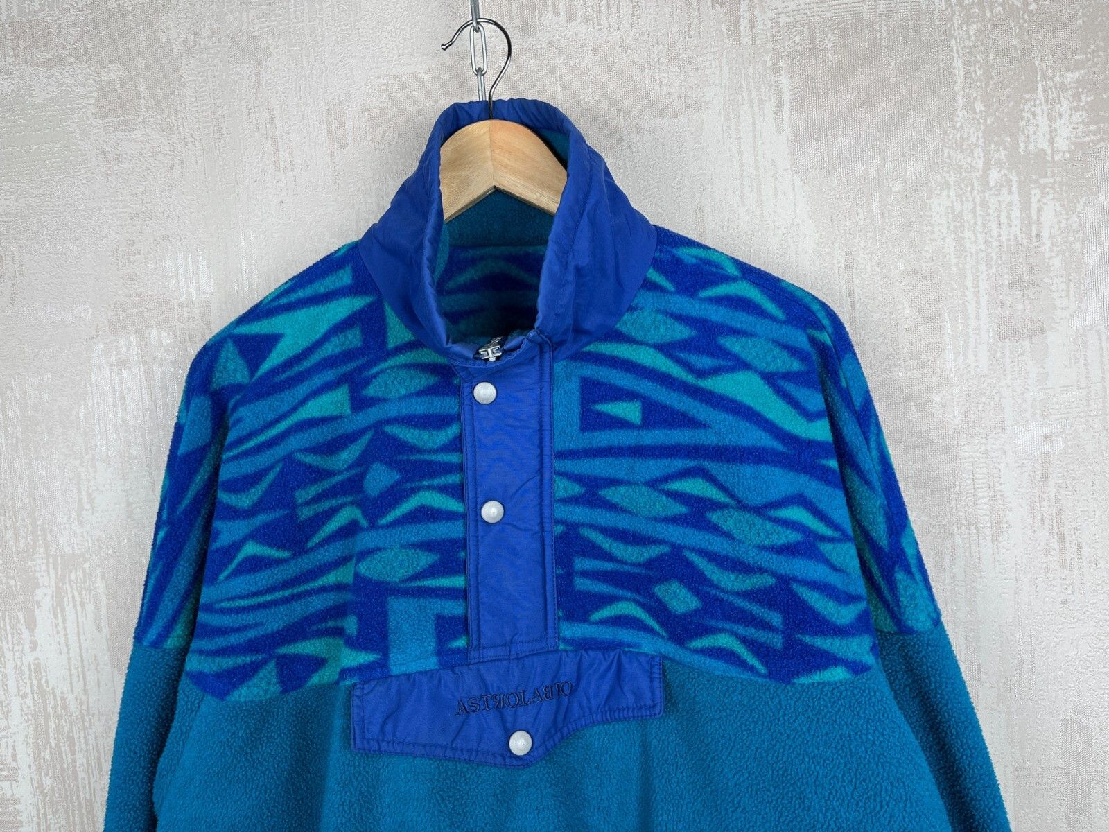 Vintage 90's Astrolabio Abstract Ski Snowboard Fleece Sweater Size US L / EU 52-54 / 3 - 3 Thumbnail