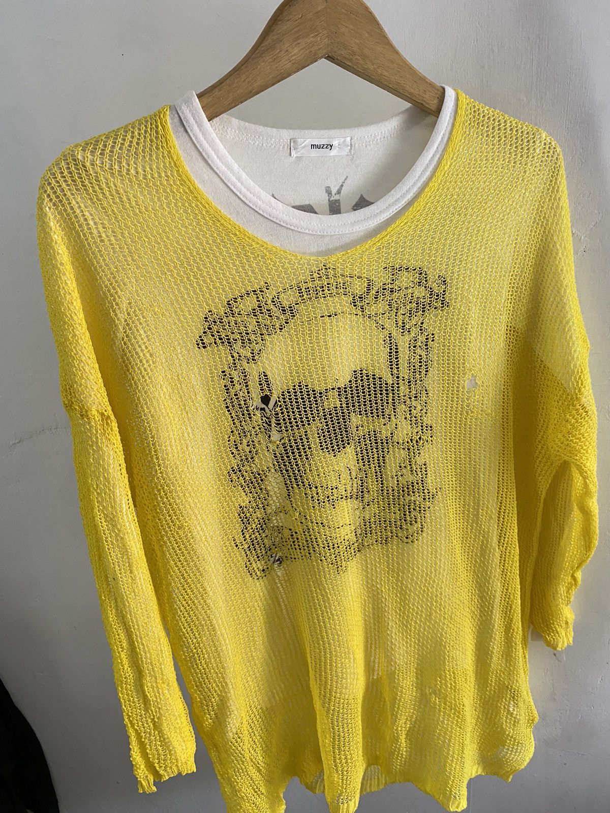 20471120 × Hysteric Glamour × Japanese Brand Japanese seditionaries style distressed fishnet knit Size US L / EU 52-54 / 3 - 1 Thumbnail