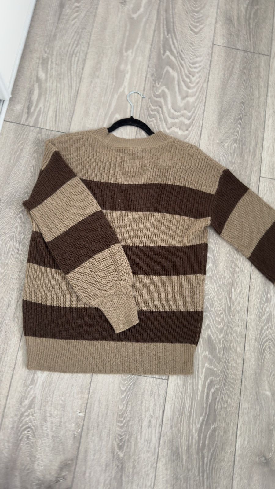 Fashion Nova Fashion Nova Brown and Beige Striped Knit Sweater Size L / US 10 / IT 46 - 7 Thumbnail