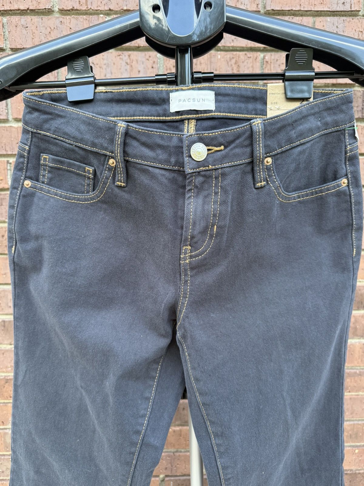 Pacsun Pacsun Denim Jeans Low Rise STRAIGHT Black Gray Size 25 Size 28" / US 6 / IT 42 - 2 Thumbnail