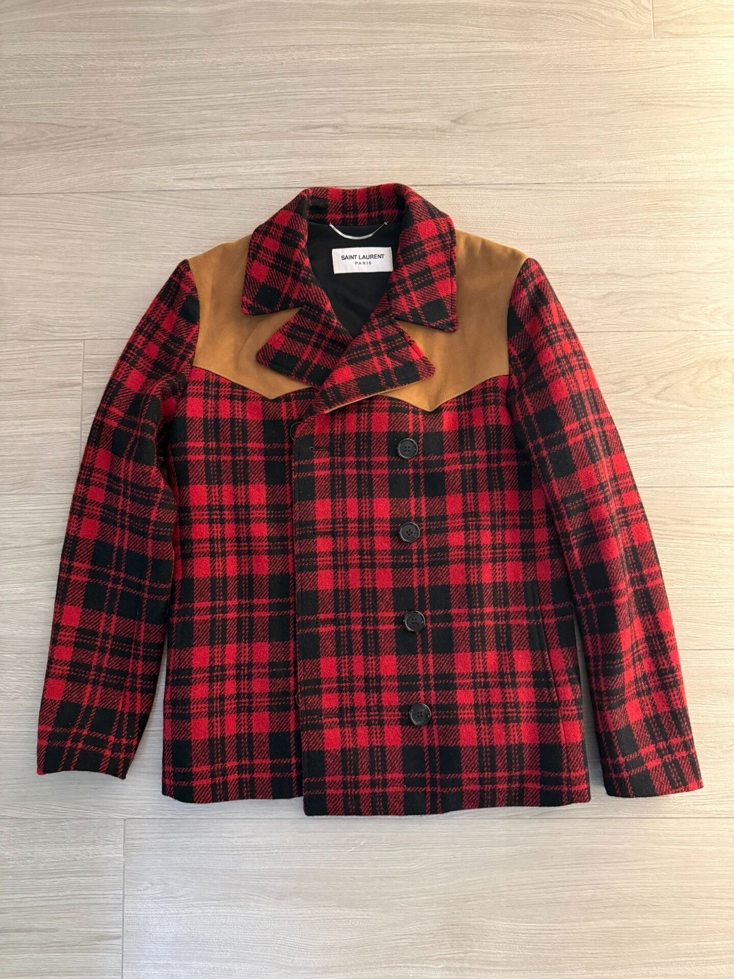 Saint Laurent Paris Saint Laurent Hedi Slimane Plaid Coat Size US S / EU 44-46 / 1 - 1 Thumbnail