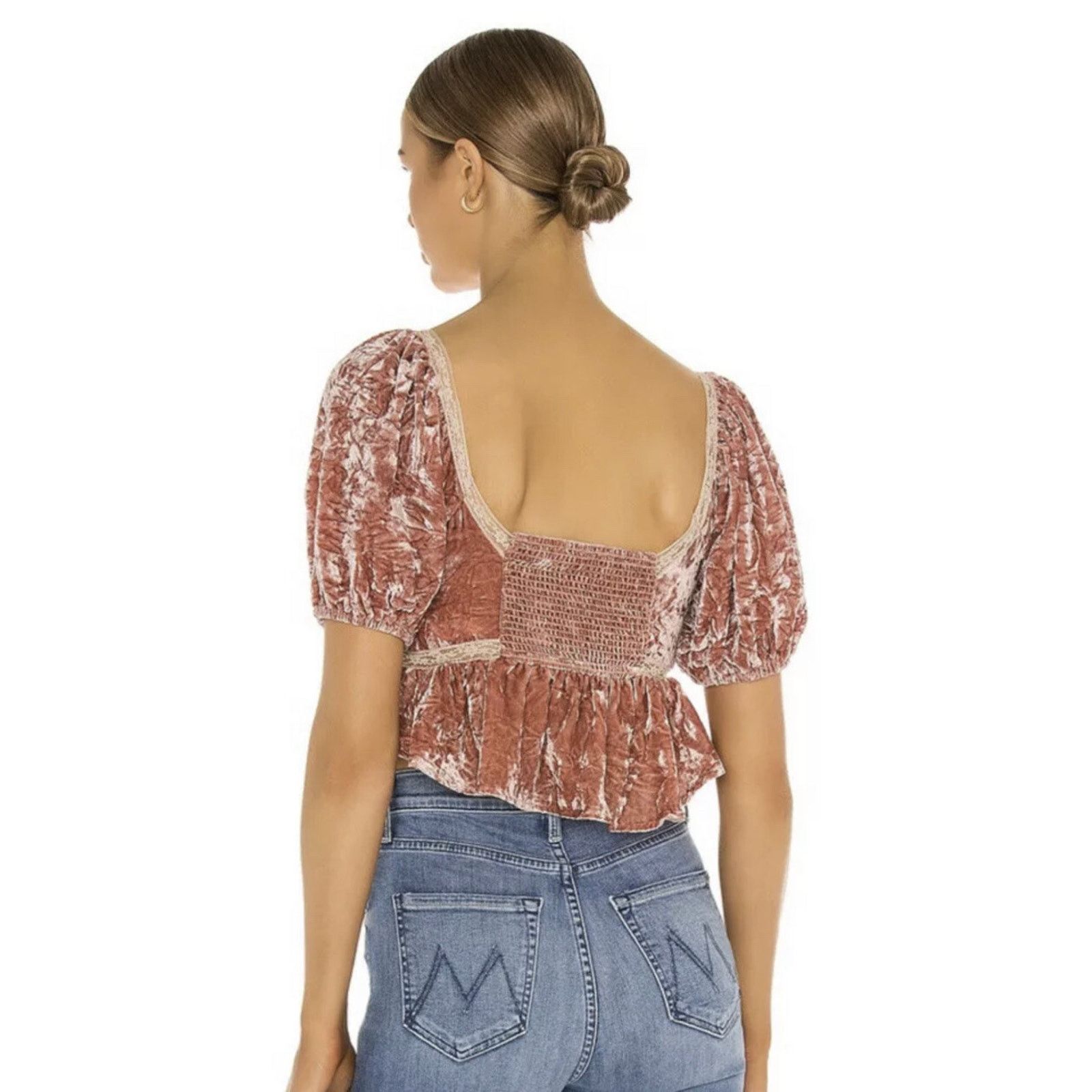Free People New Free People Yours Truly Velvet Crop Top Size SA002092 Size S / US 4 / IT 40 - 2 Thumbnail