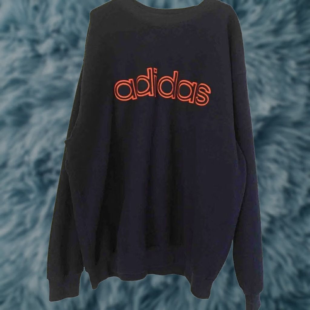 Adidas VINTAGE adidas Mens Hoodie XL Sweatshirt Pullover Fleece Cotton 90s Graphic Print Oversized Blue Green Size US XL / EU 56 / 4 - 1 Thumbnail