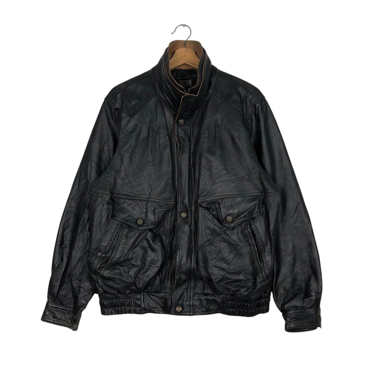 Aero Leathers 🔥VINTAGE BIKER LEATHER JACKET FREEDOM MINK COLLAR Size US L / EU 52-54 / 3 - 3 Thumbnail