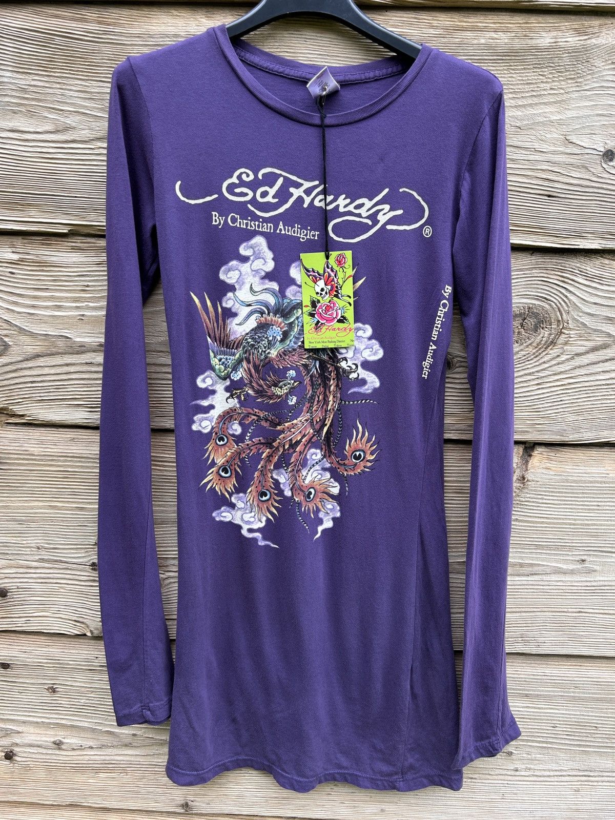Christian Audigier BNWT Vintage Ed Hardy By Audigier Peacock Long Sleeve Top M Size M / US 6-8 / IT 42-44 - 1 Thumbnail