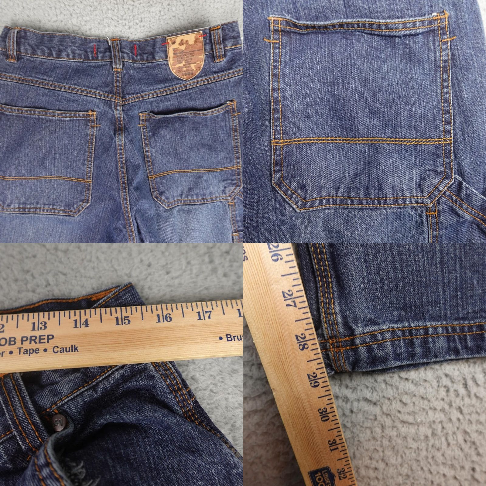 Vintage Mecca Mens Jeans 34x30 Blue Denim Carpenter 5-Pocket Relaxed Fit Y2K Hip Hop Style Straight Jeans Mens Size US 34 / EU 50 - 8 Thumbnail
