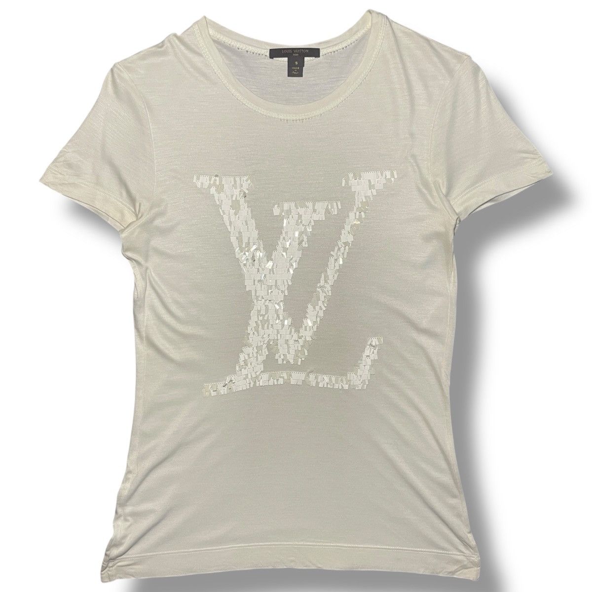 Louis Vuitton RARE Louis Vuitton Vintage Sequined LV Big Logo Shirt Size S / US 4 / IT 40 - 1 Thumbnail