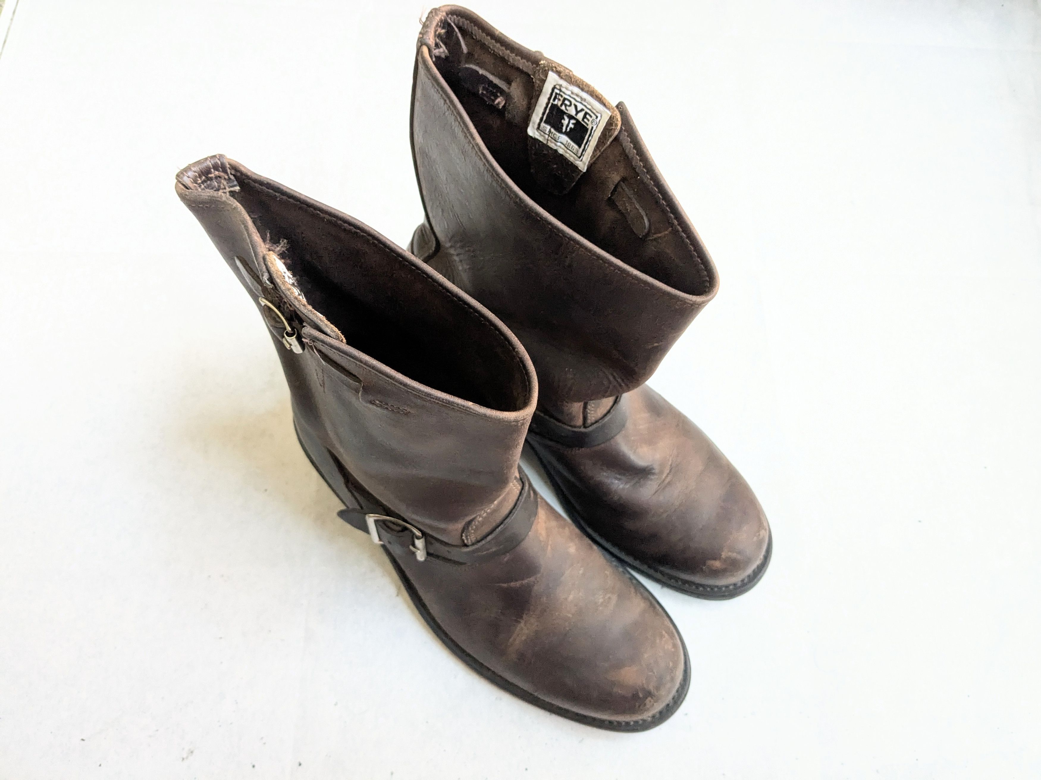 Frye Frye Harness Brown Leather 10.5 M Leather Buckle Punk Size US 10.5 / EU 43-44 - 4 Thumbnail