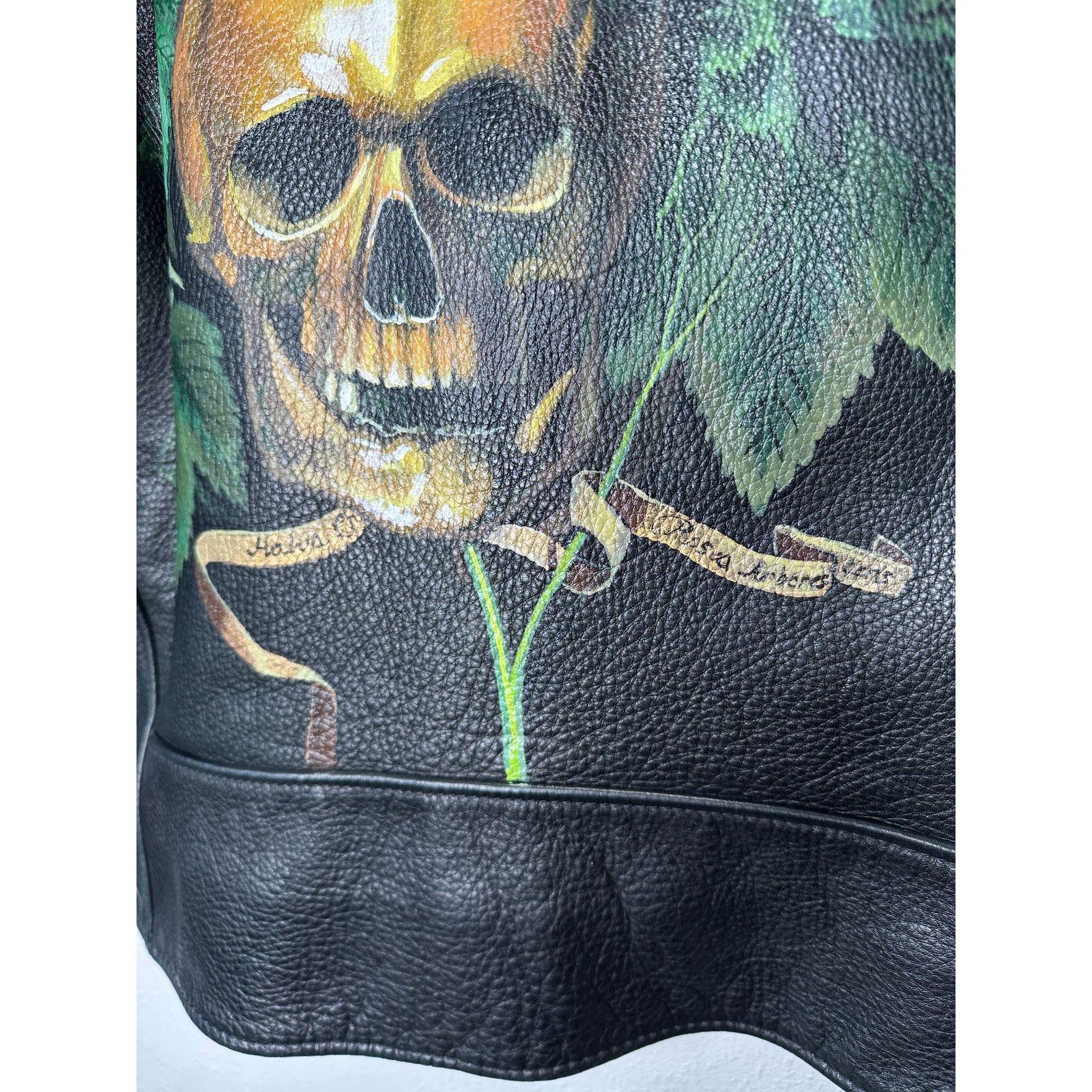 Libertine Libertine Hand-Painted Floral Skull Black Leather Jacket M Size M / US 6-8 / IT 42-44 - 12 Thumbnail