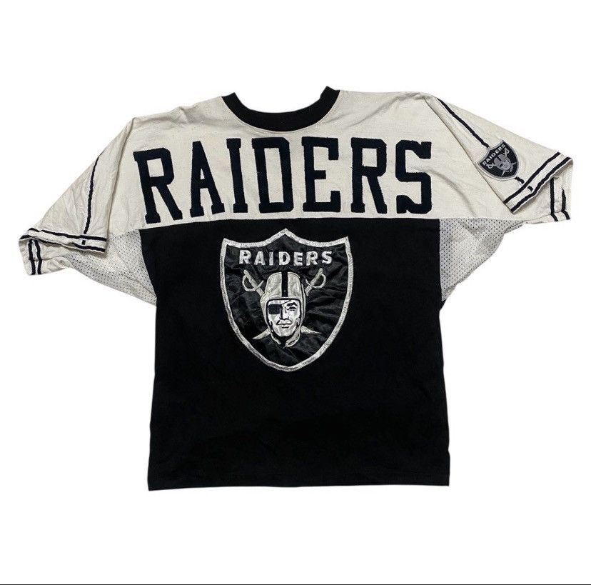 Vintage Vintage 90s Oakland Raiders Leather Suede Jersey Size US XL / EU 56 / 4 - 1 Thumbnail