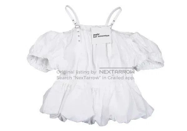 Comme des Garcons COMME des GARCONS White Off-Shoulder Top. Size US XS / EU 42 / 0 - 2 Thumbnail