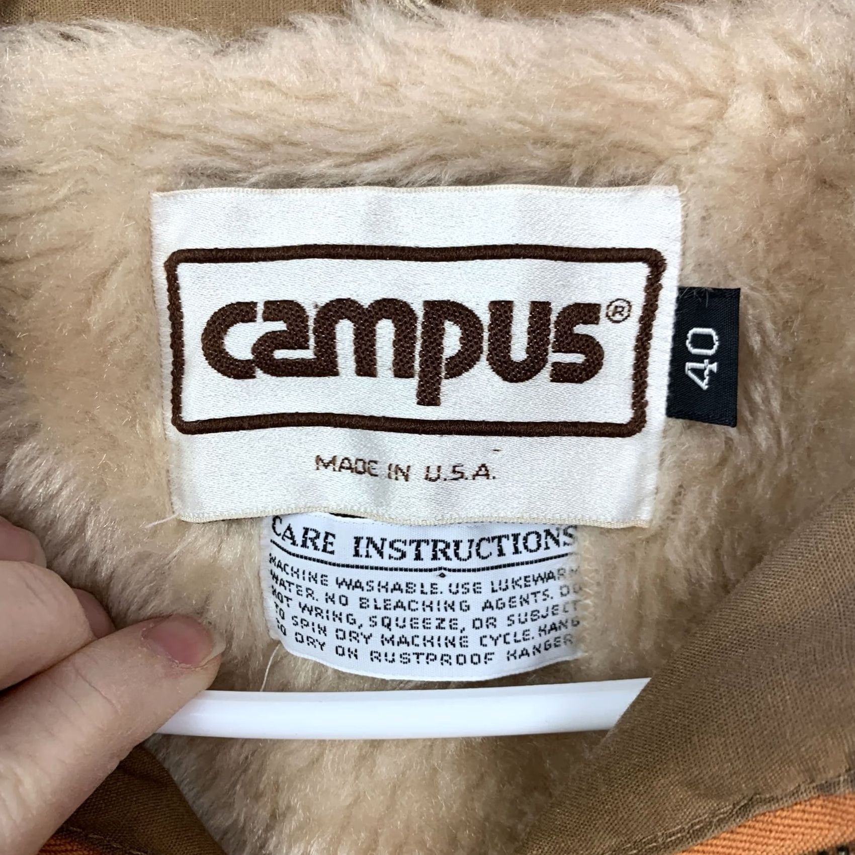 Vintage VINTAGE Campus Bomber Shirt Mens Tan Brown 70s Faux Fur Lined Made in USA 40 Regular Cozy Casual Size US XXS / EU 40 - 4 Thumbnail
