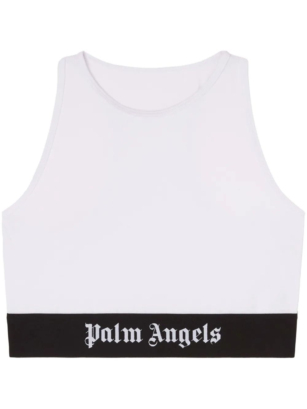 Palm Angels o1y1225 Crop Top in White/Black Size L / US 10 / IT 46 - 1 Thumbnail