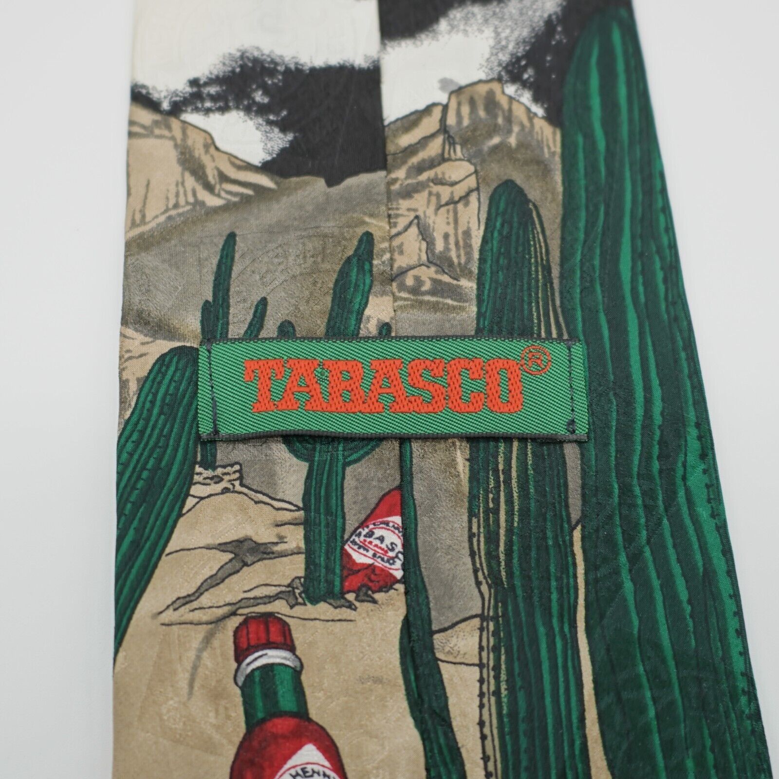 Tabasco Tabasco Tan Western Jacquard Print Wide Silk Tie Size ONE SIZE - 4 Thumbnail