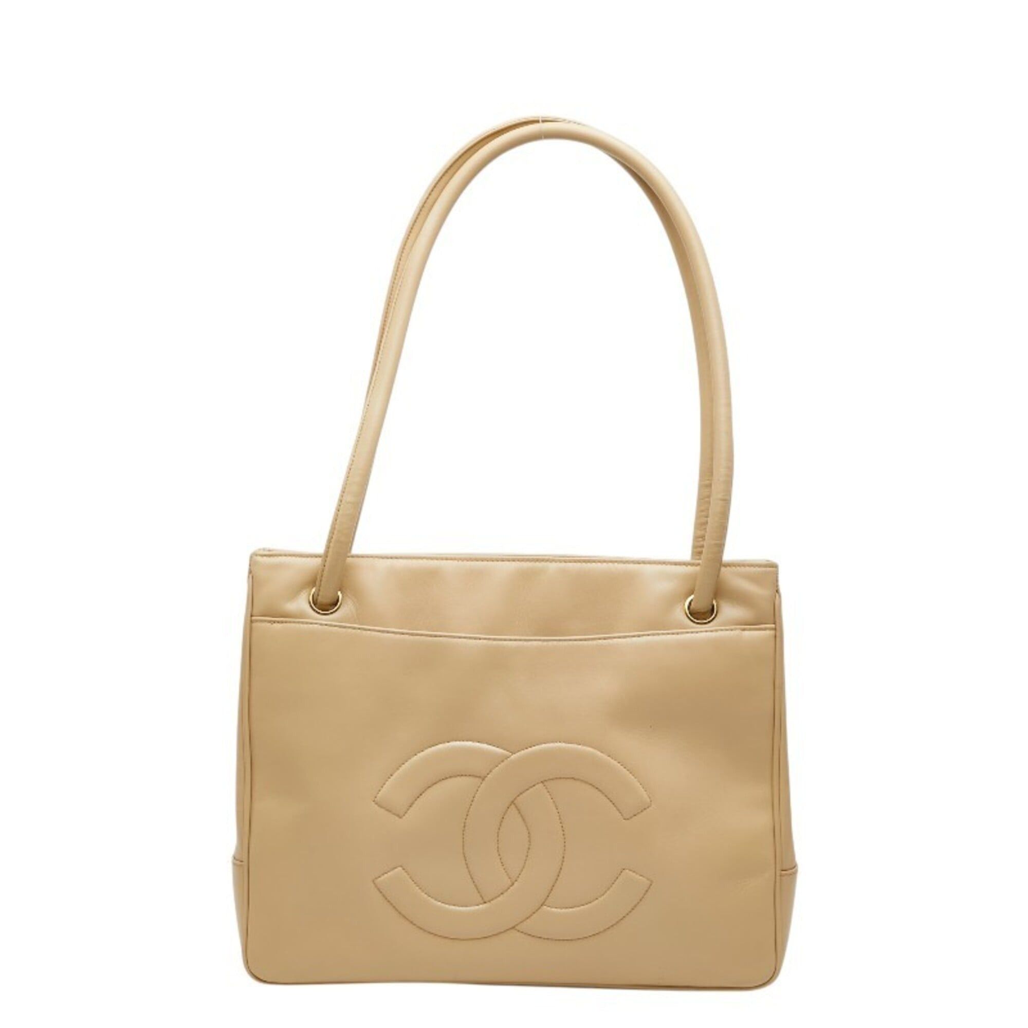 Chanel Chanel Coco Mark Tote Bag, Beige Leather, Women's CHANEL Size ONE SIZE - 1 Thumbnail