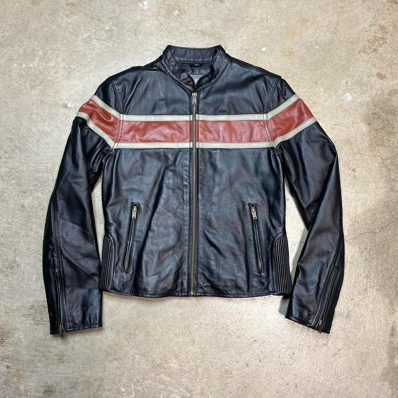 image of Vintage Wilsons Leather Womens Cafe Racer Jacket Moto in Black (Size Small)