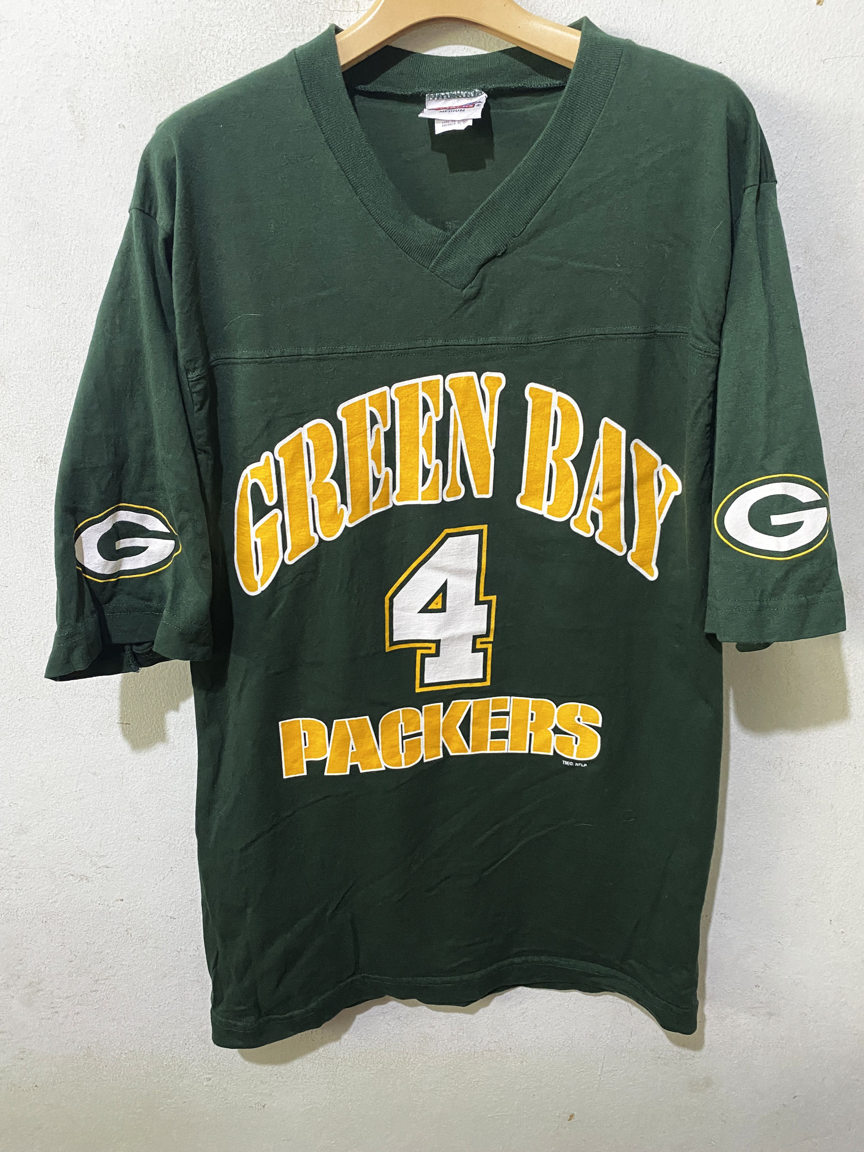 Vintage 90s NFL Green Bay Packers Brett Favre Tie Dye T-Shirt Size Youth XL