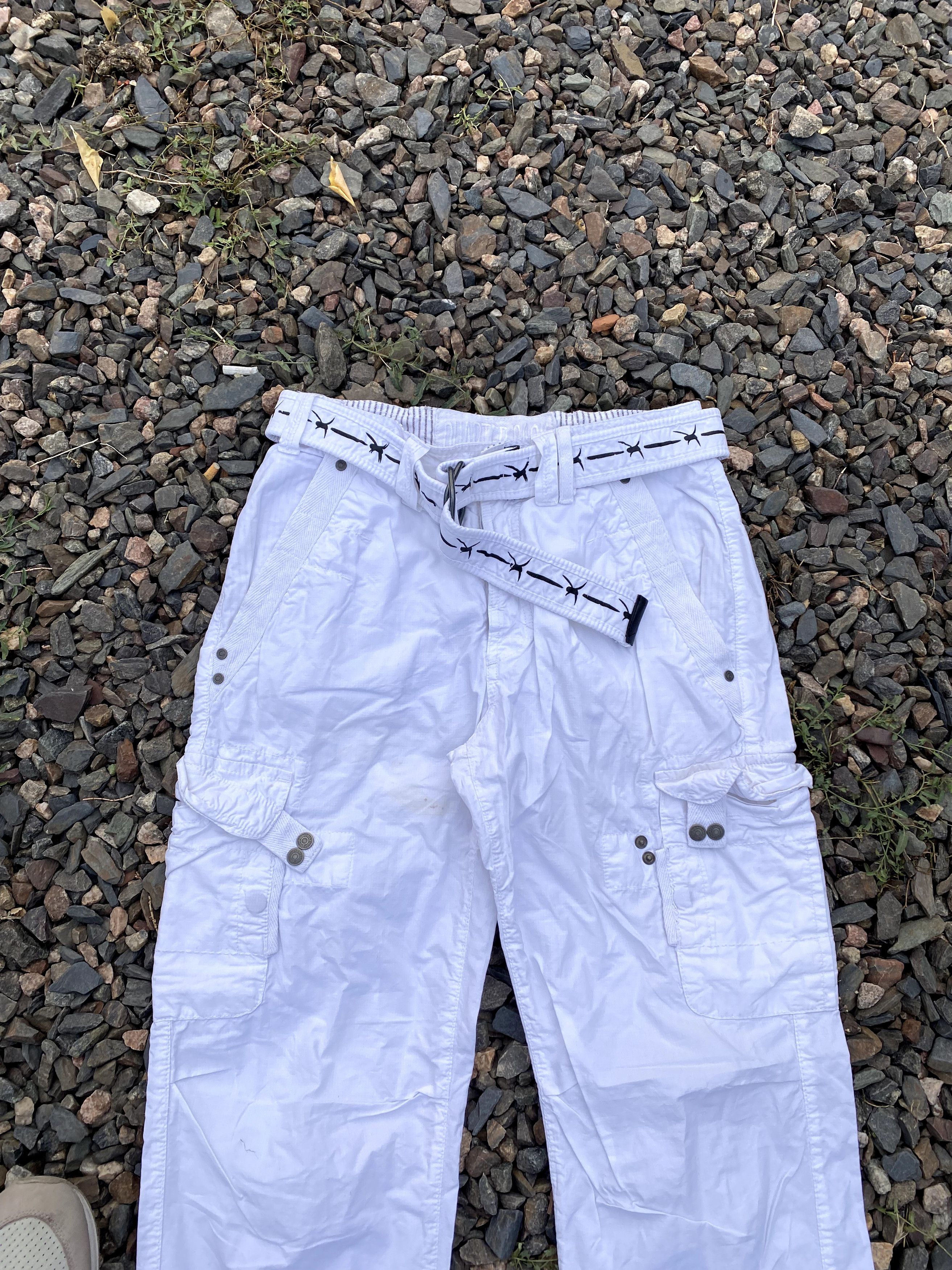 Beauty Beast × If Six Was Nine Vintage White Cargo Multi Pocket Pants Streetwear Size 32 Size US 32 / EU 48 - 3 Thumbnail