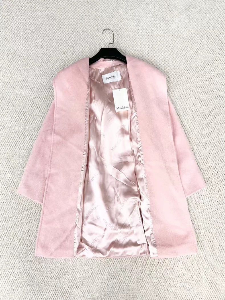 Max Mara Max Mara Pink Camel Fleece Hooded Belt Logo-Filled Lapel B Size M / US 6-8 / IT 42-44 - 4 Thumbnail