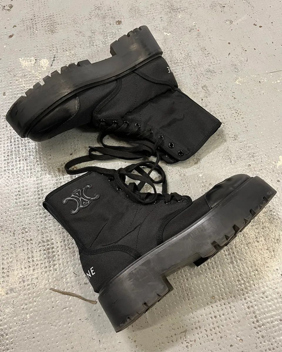 Celine Celine Black Nylon Lug Sole Boots Size US 9 / IT 39 - 4 Thumbnail