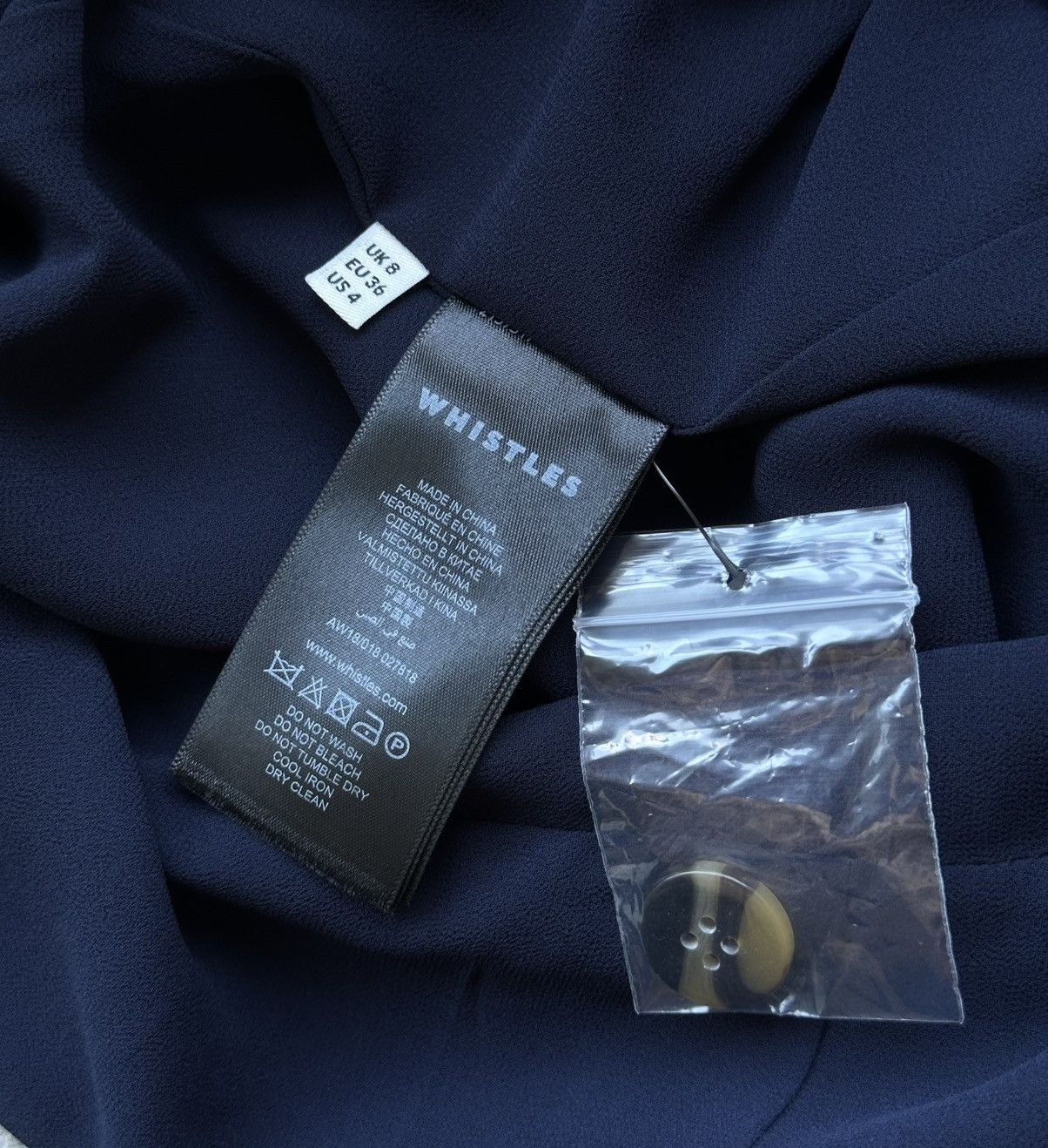Whistles Whistles Navy Carina Jumpsuit Off Shoulder Crop Wide Leg Size XS / US 0-2 / IT 36-38 - 11 Thumbnail