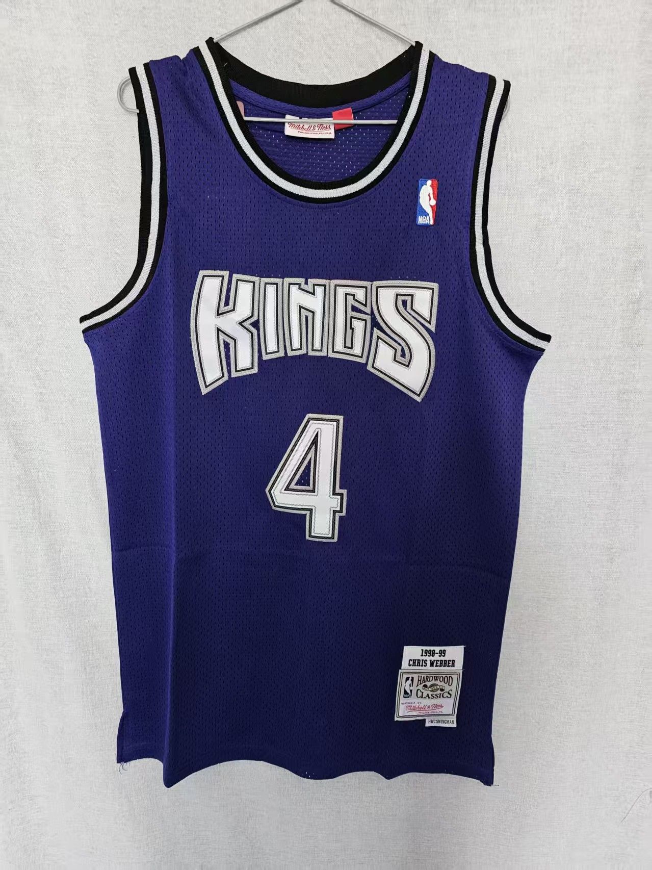 NBA Sacramento Kings #4 Chris Webber Jersey Purple Size US XL / EU 56 / 4 - 1 Thumbnail