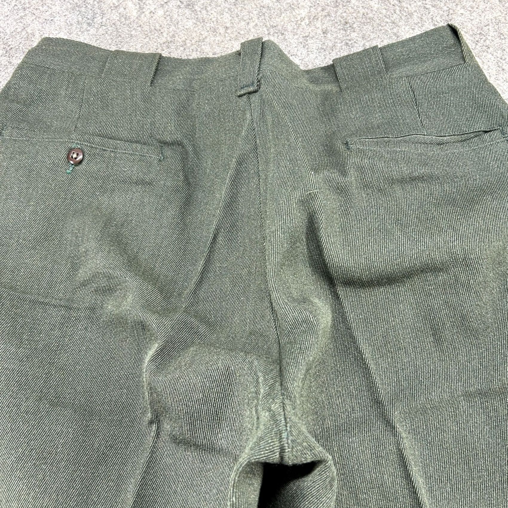 Vintage VINTAGE Whipcord Pants Mens 34x30 Green Chino Relaxed Straight Wool 70s 80s 90s USA Mens Pants Size US 34 / EU 50 - 5 Thumbnail