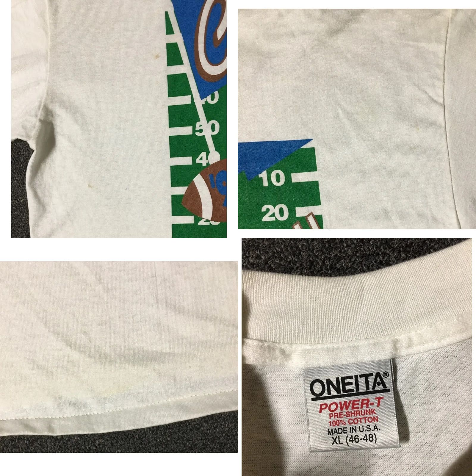 Champion Vintage 90s Chandler Flag Football Champions shirt XL USA Track & Field School PE Grunge 80s Mens White T-Shirt Size US XL / EU 56 / 4 - 8 Thumbnail