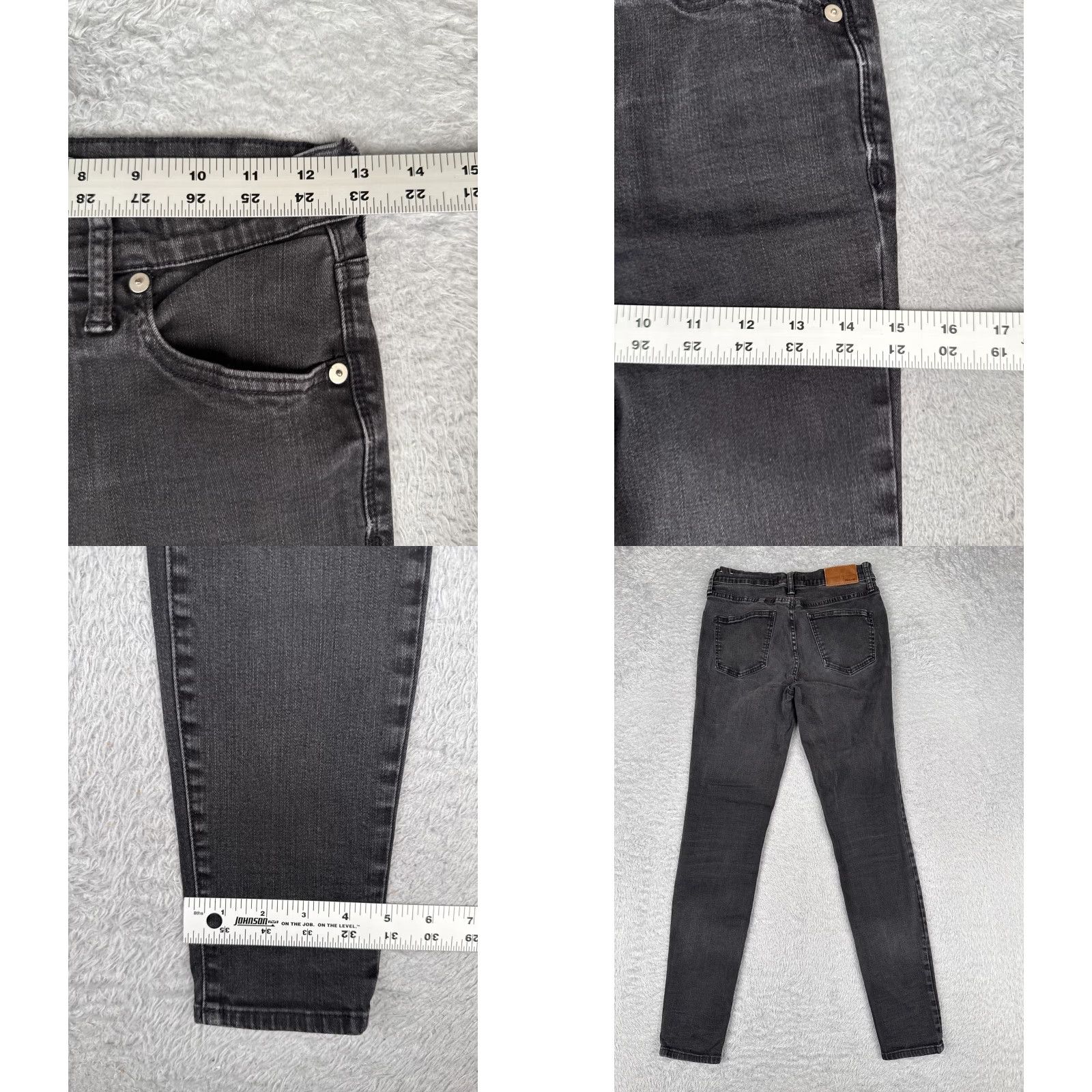 Madewell Madewell Jeans Women Skinny Denim 27 Black 9" High Riser 26x28 Cotton Blend Logo Pocket Size 27" / US 4 / IT 40 - 9 Thumbnail