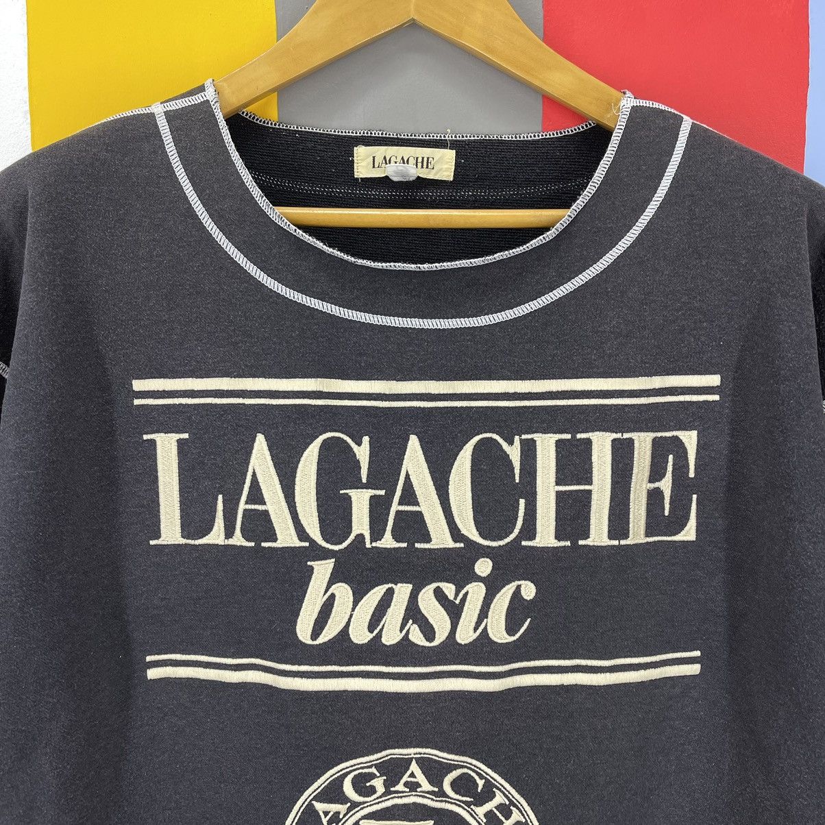 Japanese Brand Vintage LAGACHE Short Sleeve Sweatshirt Jumper #1430/AX Size L / US 10 / IT 46 - 2 Thumbnail