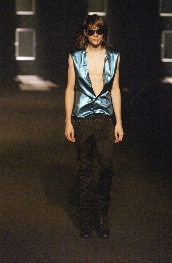Dior × Hedi Slimane Dior Homme SS04 “Strip” Runway Glossy Wool Pants ( 46 ) Size US 30 / EU 46 - 9 Thumbnail