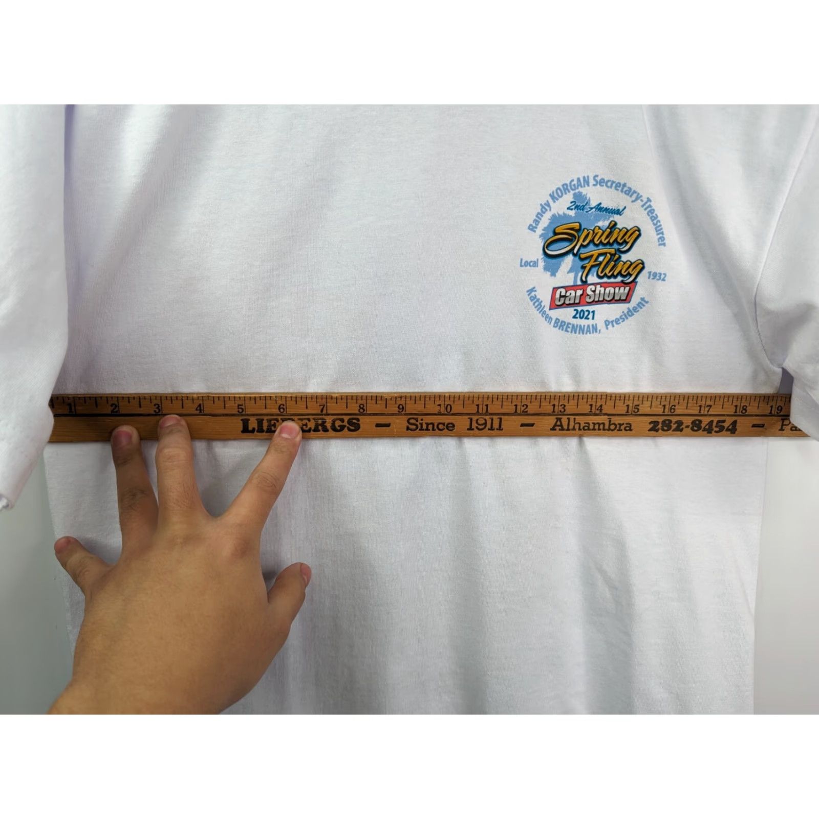Vintage Bayside 2nd Annual Spring Fling Car Show 2021 White T-Shirt Men's M Cars Crew Neck Cotton Short Sleeve Logo Vintage: No Size US M / EU 48-50 / 2 - 7 Thumbnail