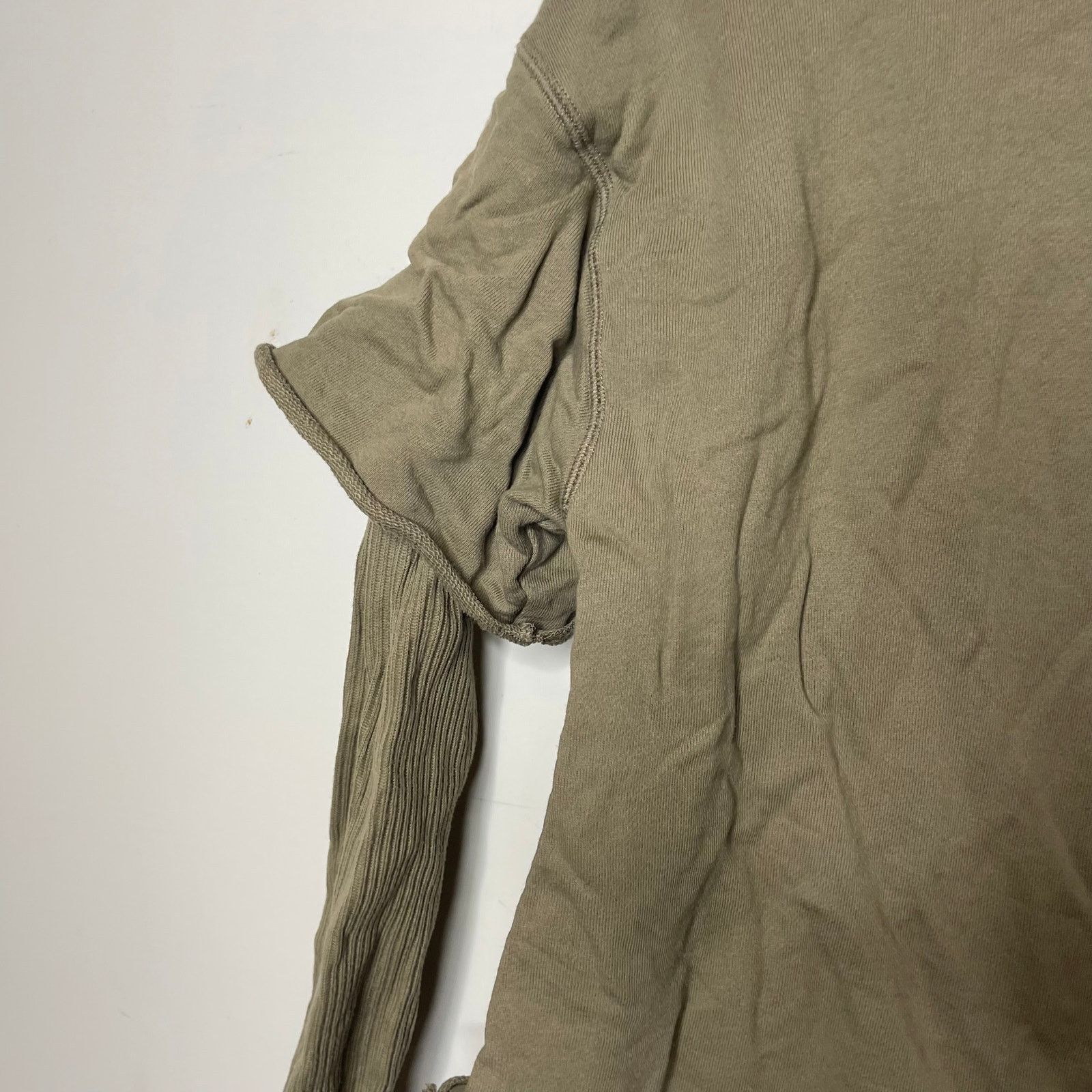 MOUSSY Moussy Layered Crew Neck Distressed Pullover Olive Green Size ONE SIZE - 3 Thumbnail