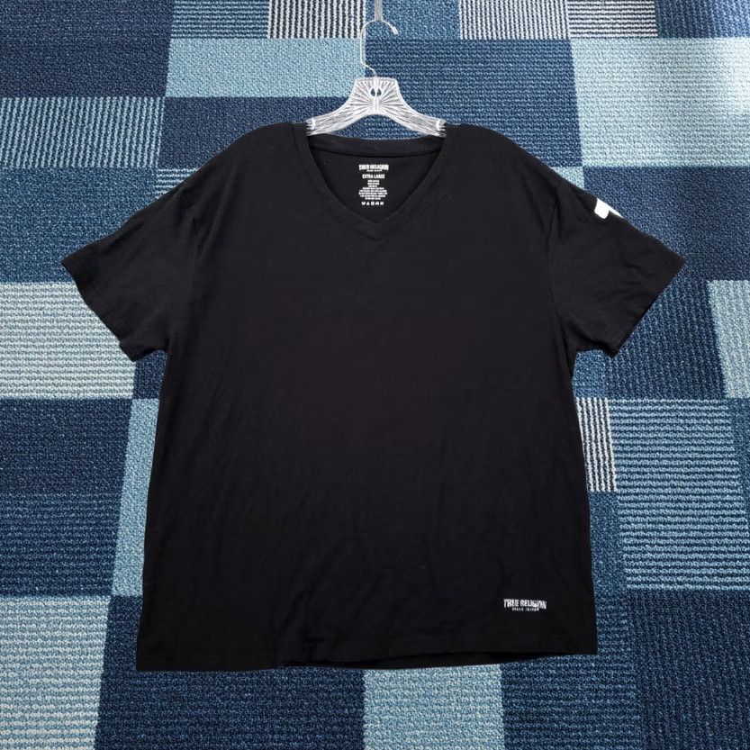 True Religion True Religion Shirt Mens XL Black Short Sleeve Horseshoe Spellout Pullover Tee Size US XL / EU 56 / 4 - 1 Thumbnail