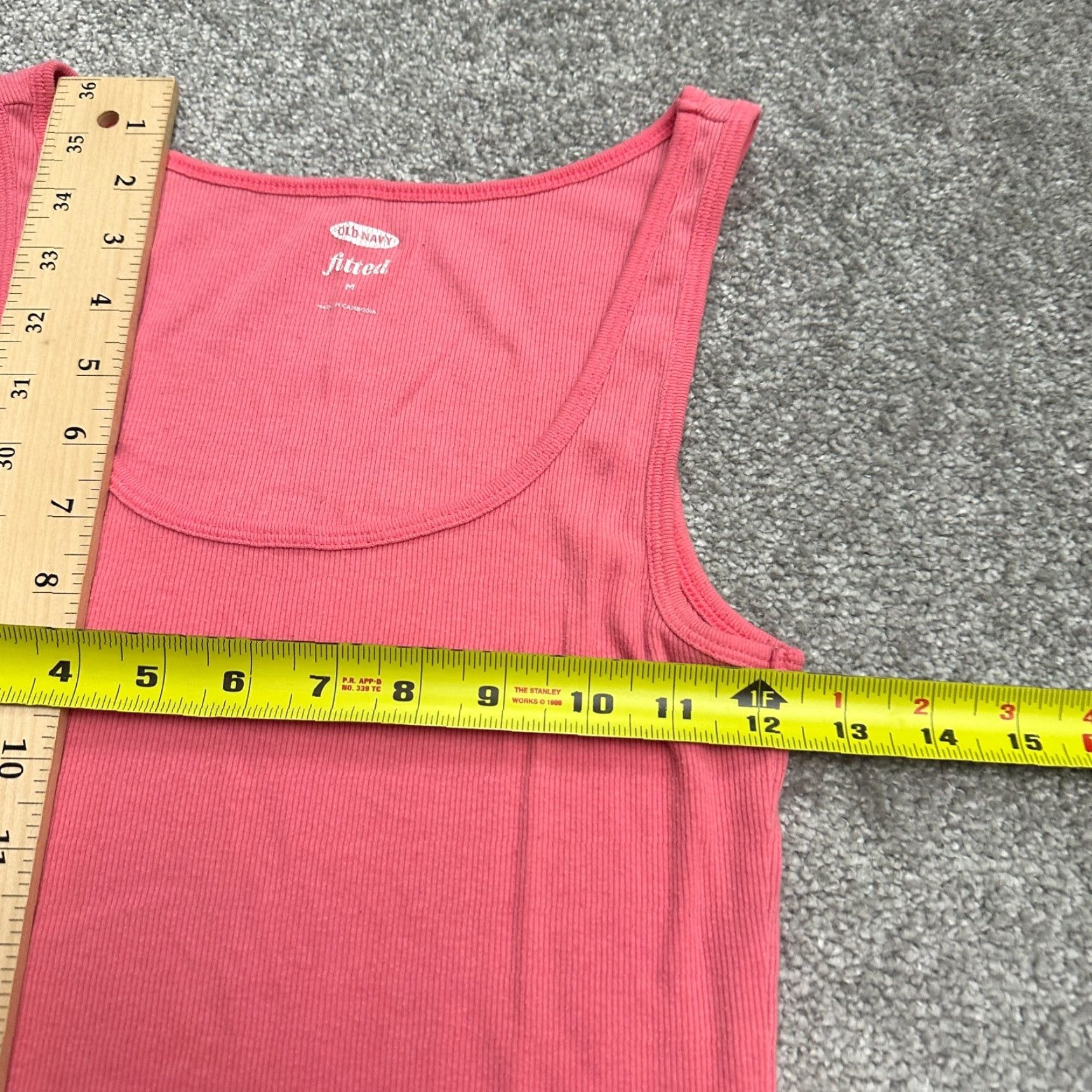 Old Navy Old Navy Womens Medium Fitted Solid Pink Scoop Neck Tank Top Casual Stretch Lightweight Size M / US 6-8 / IT 42-44 - 7 Thumbnail
