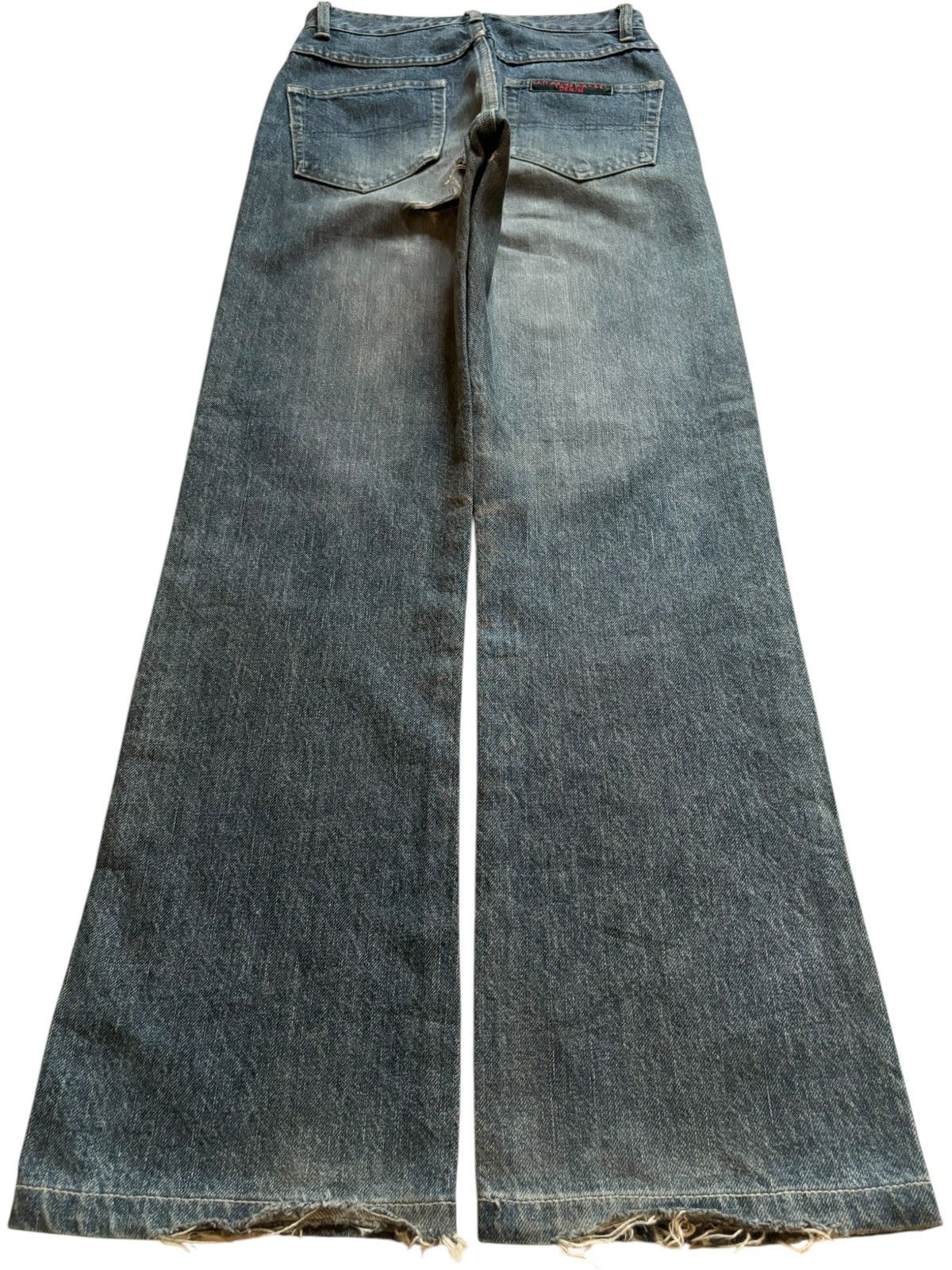 Designer × Katharine Hamnett London Vintage Katharine Mud Wash Distressed Ripped Bootcut Jeans Size 25" / US 0 / IT 36 - 2 Thumbnail