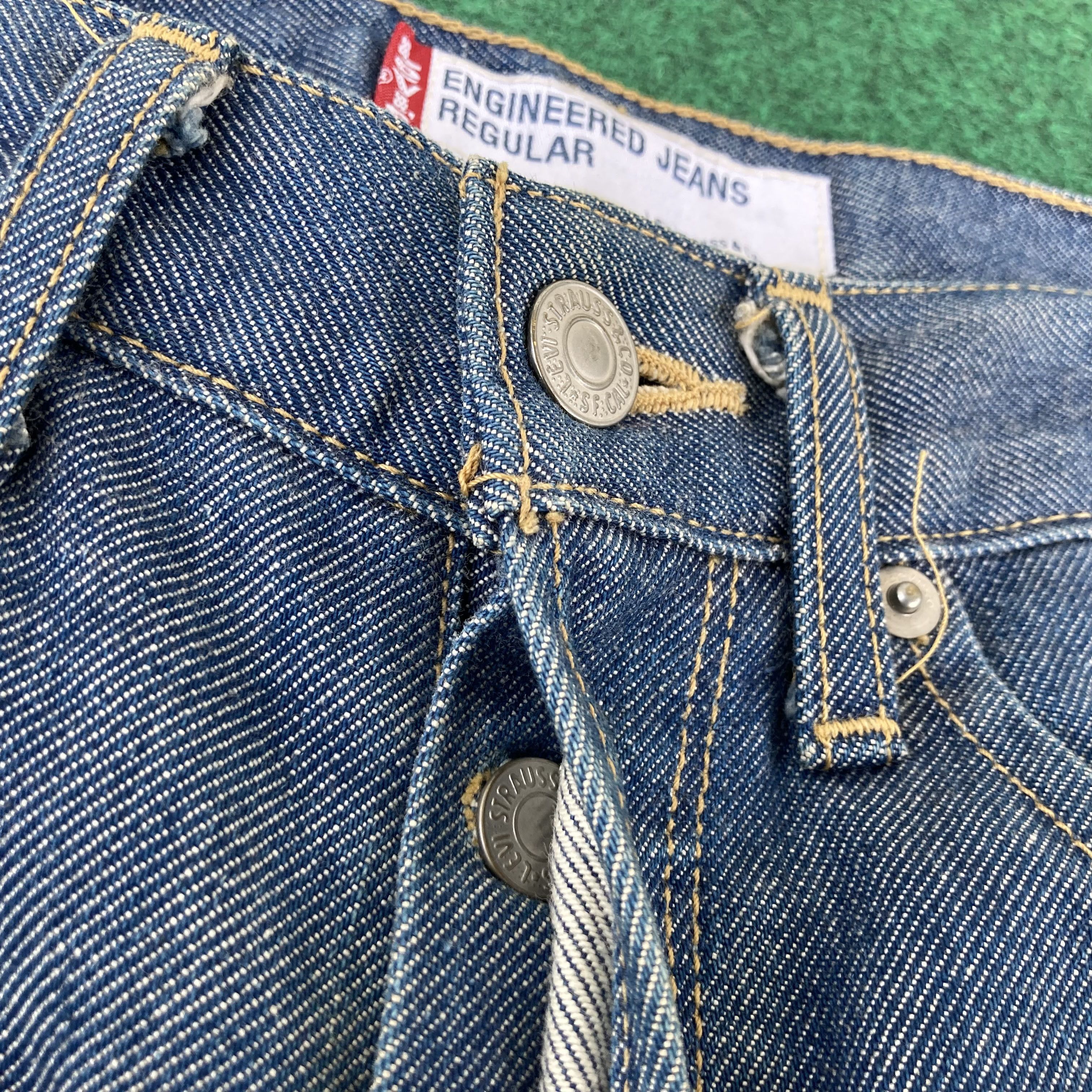 Levi's × Vintage 28x31 Vtg Levis Engineered Kimura Blue Denim Button Jeans Size US 28 / EU 44 - 4 Thumbnail