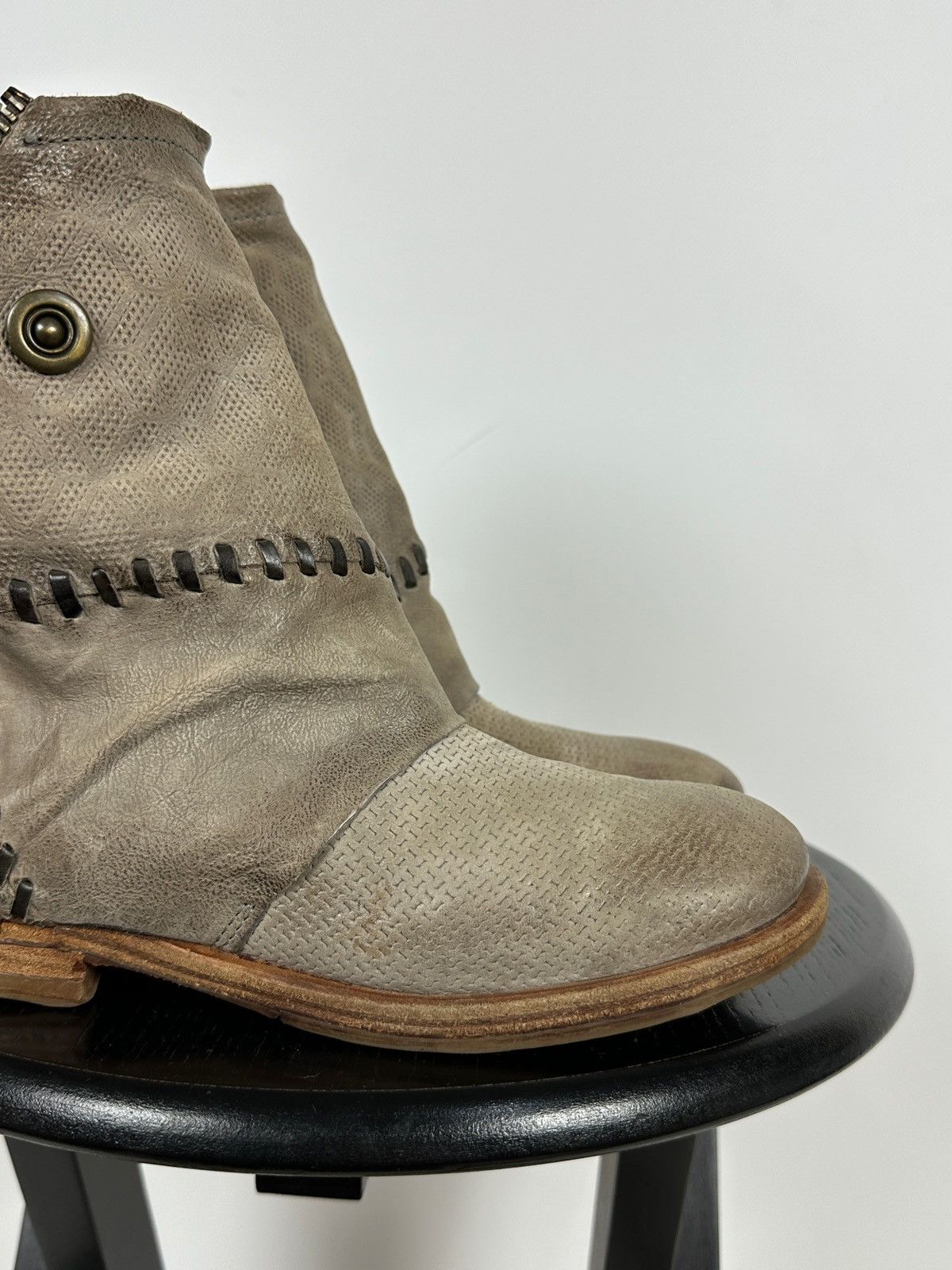 Other A.S.98. Airstep Leather Biker Zip Ankle Boots Size US 7 / IT 37 - 15 Thumbnail