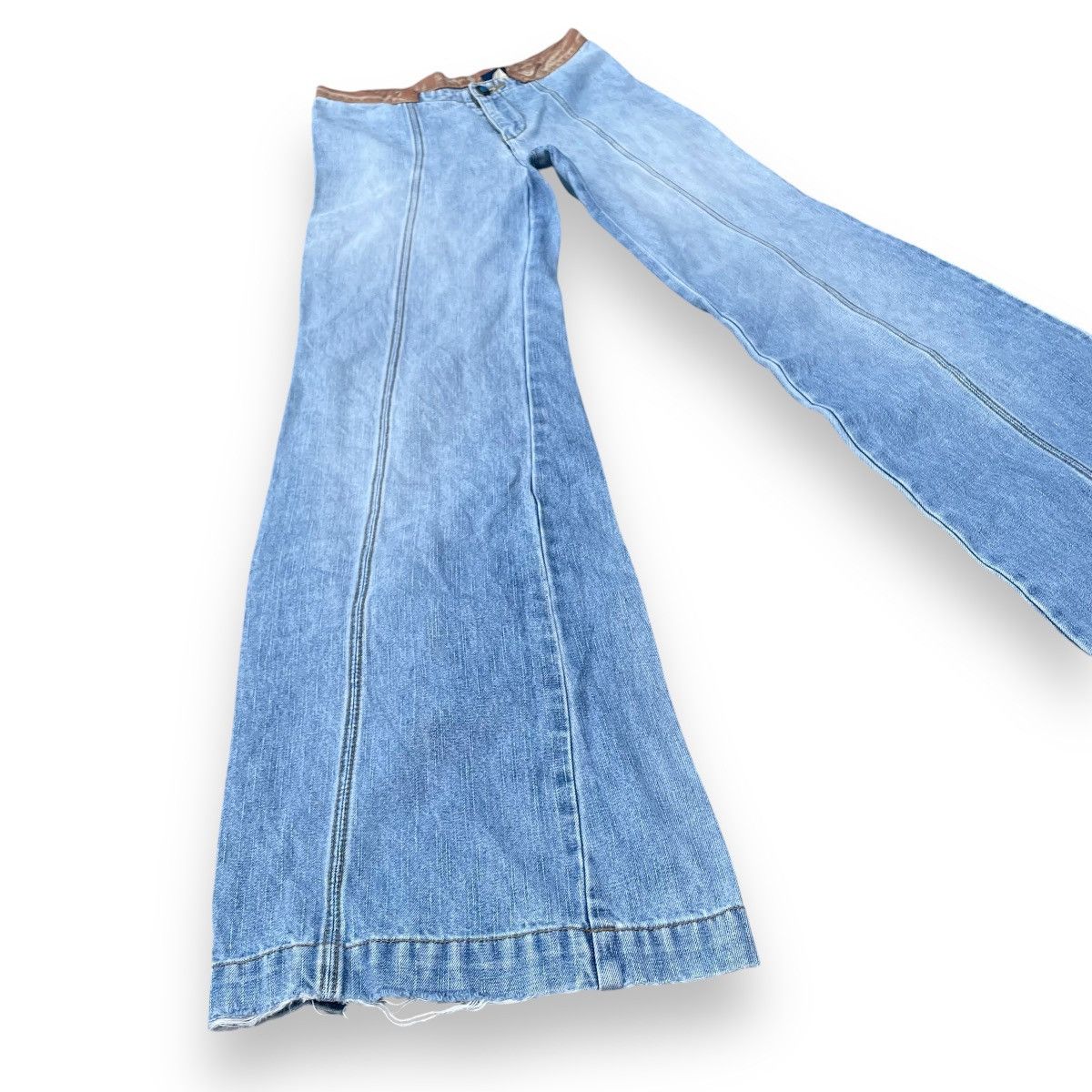 If Six Was Nine × Japanese Brand × Le Grande Bleu (L.G.B.) 🇯🇵 SUPER FLARE RIGHT-ON DENIM PANTS Size 26" / US 2 / IT 38 - 4 Thumbnail