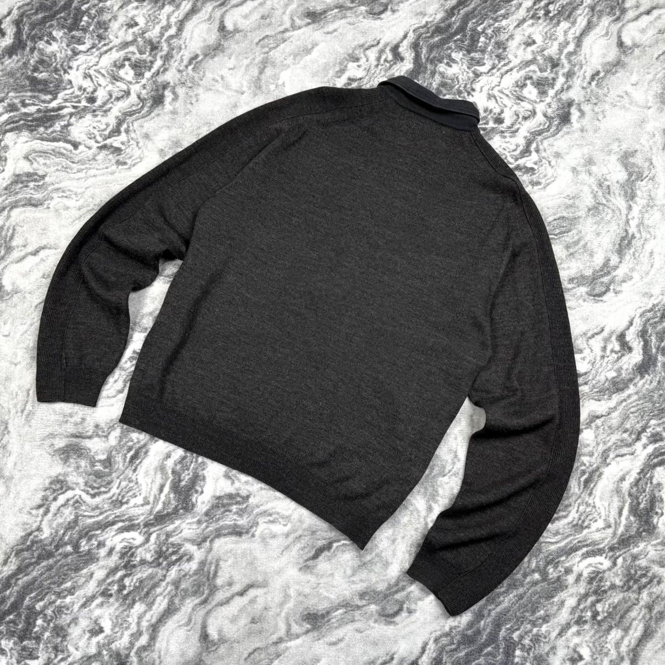 Dolce & Gabbana Dolce&Gabbana Wool Long Sleeve Polo Sweater Men M Gray Size US M / EU 48-50 / 2 - 5 Thumbnail