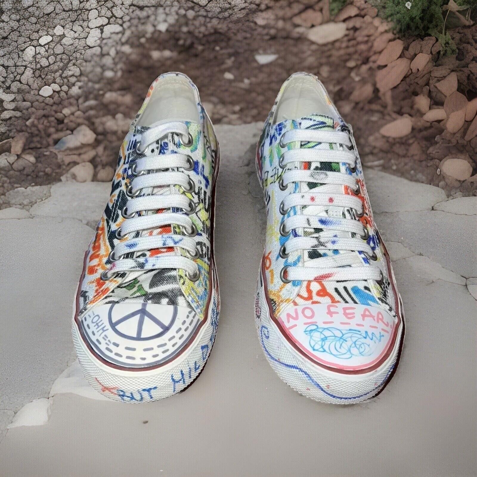 Vetements Vetements White Graffiti Low Top Sneakers Sz 35 W/ Box Size US 5 / IT 35 - 2 Thumbnail