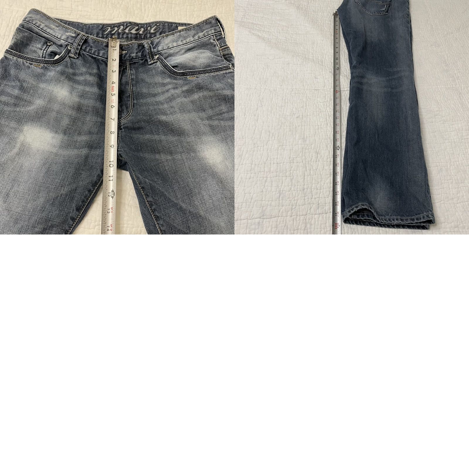 Vintage Mavi Jeans Mitch Jeans Men 36x34 Blue Boot Cut Zip Fly Made in Egypt Denim Distressed Regular 5-Pocket Mens Jeans Blue Cowboy Classic Vintage No Size US 36 / EU 52 - 8 Thumbnail