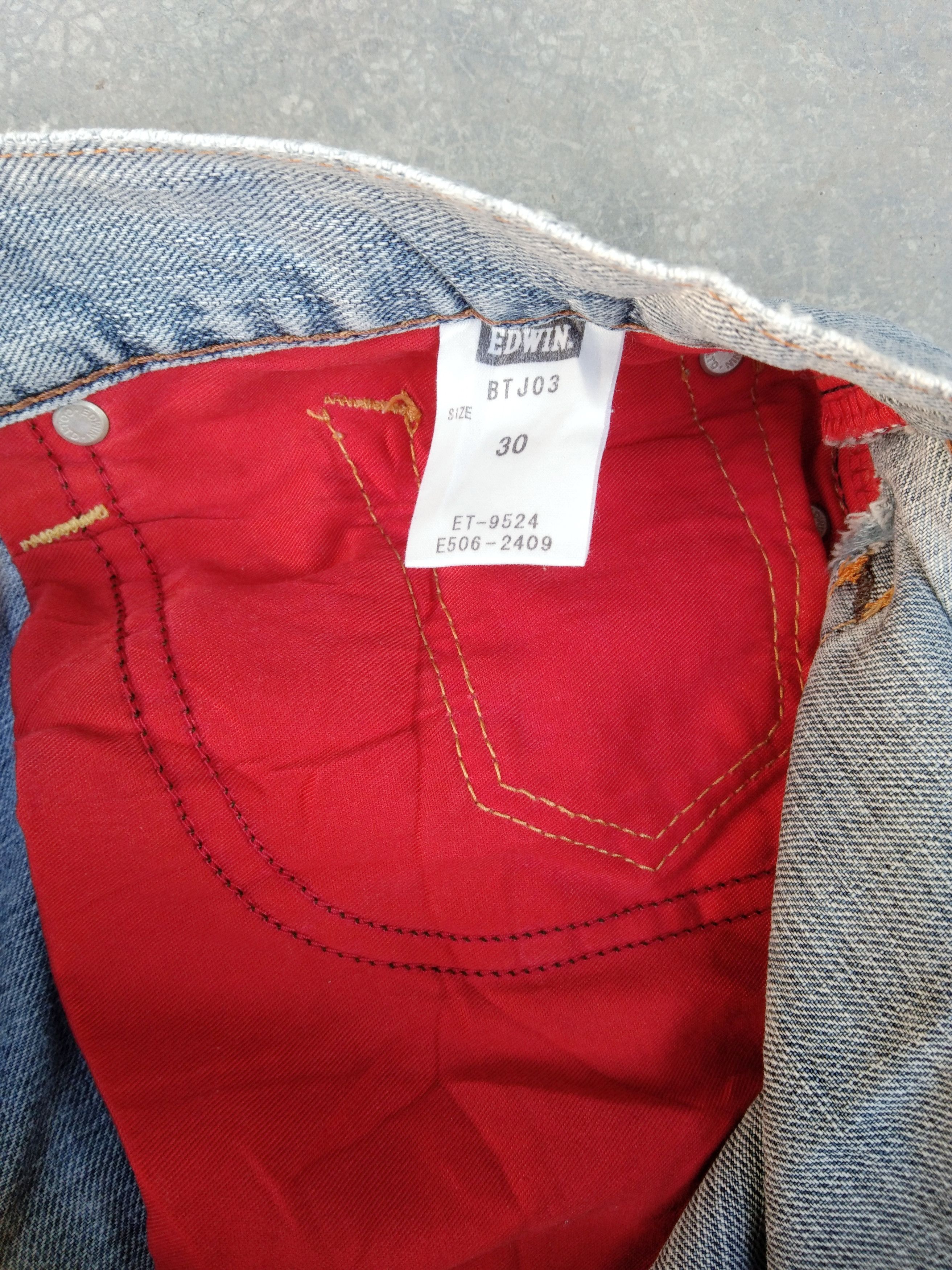 Japanese Brand Vintage Faded Blue Edwin Distressed Jeans 31x34 Size US 31 - 8 Thumbnail