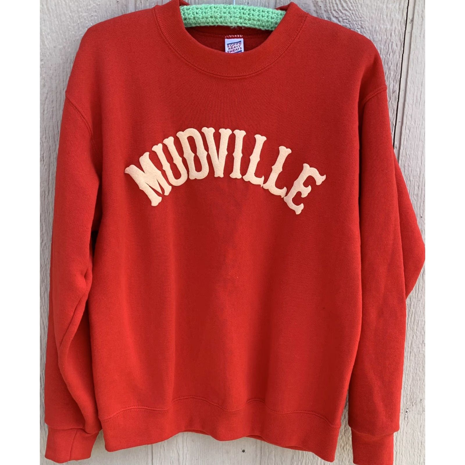 Vintage VINTAGE Soffe Heavy Sweats MUDVILLE graphic sweatshirt Long Sleeve Pullover Adult L Red Graphic Print Mens pullover sweatshirt 90s 80s Size US L / EU 52-54 / 3 - 2 Thumbnail