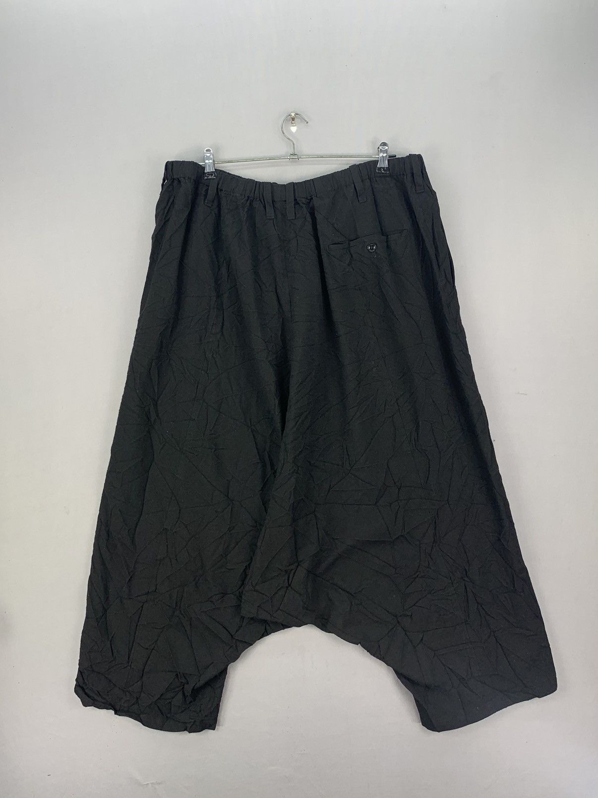 Designer × Yohji Yamamoto Yohji Yamamoto Pour Homme Drop Crotch Wrinkled Sarouel Pants Size US 36 / EU 52 - 3 Thumbnail